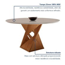 Conjunto Mesa Redonda com 4 Cadeiras Tampo MDF Barcelona Cia dos Móveis - Foto 3
