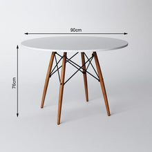 Conjunto Mesa 4 Cadeiras Brancas Eiffel 90cm Base Madeira Tampo Branco - Foto 5
