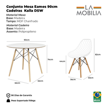 Kit Mesa Redonda Chanfrada Eames 90cm com 4 Cadeiras Kaila La Mobilia - Foto 10