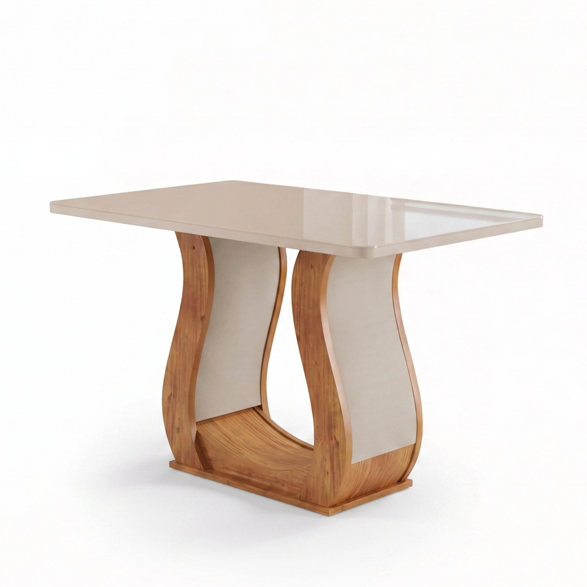 Conjunto Mesa de Jantar MDF/Vidro 4 Cadeiras Inspirare Cia dos Móveis Bege/Mel - Foto 2