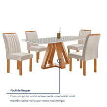 Conjunto Mesa Tampo Smart Plus Vidro Kyra 120CMX90CM 4 Cadeiras Arizona - Foto 9