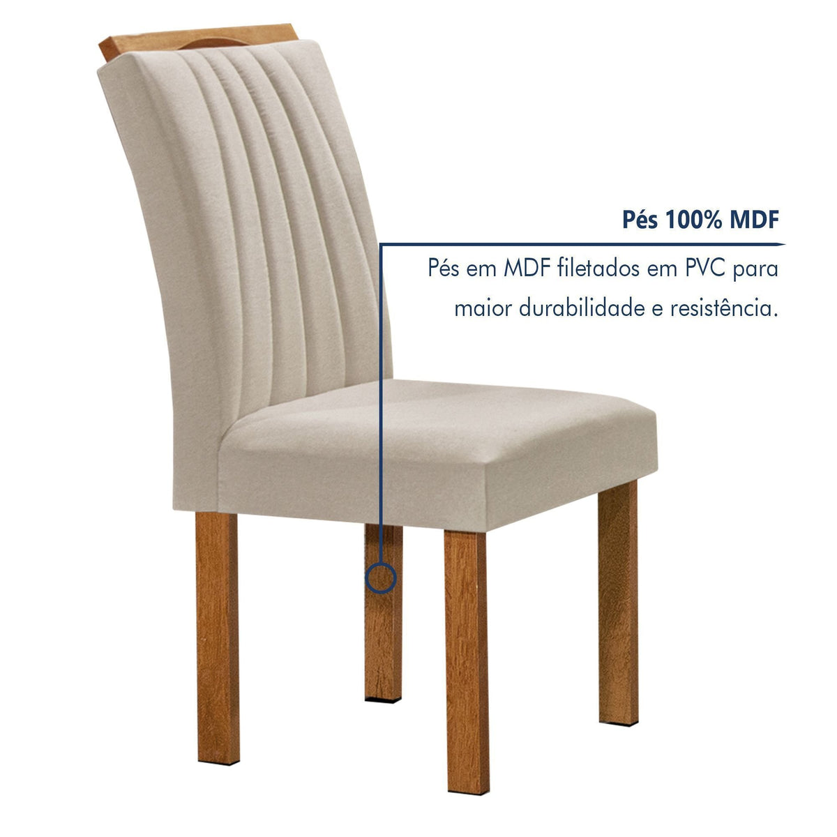 Conjunto Mesa Tampo Smart Plus Vidro Kyra 120CMX90CM 4 Cadeiras Arizona - Foto 6