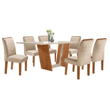 Conjunto Sala de Jantar Mesa Tampo Dakota Plus Vidro 160x80cm com 6 Cadeiras Luisa Cia dos Móveis - Foto 2