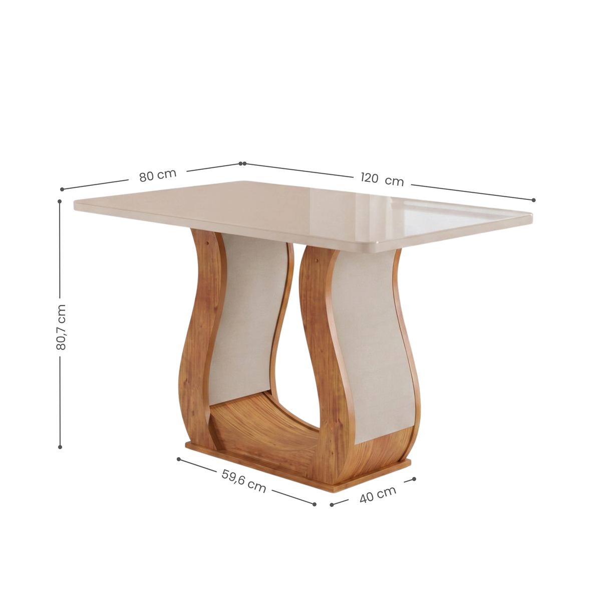 Conjunto Mesa de Jantar MDF/Vidro 4 Cadeiras Inspirare Cia dos Móveis Bege/Mel - Foto 7