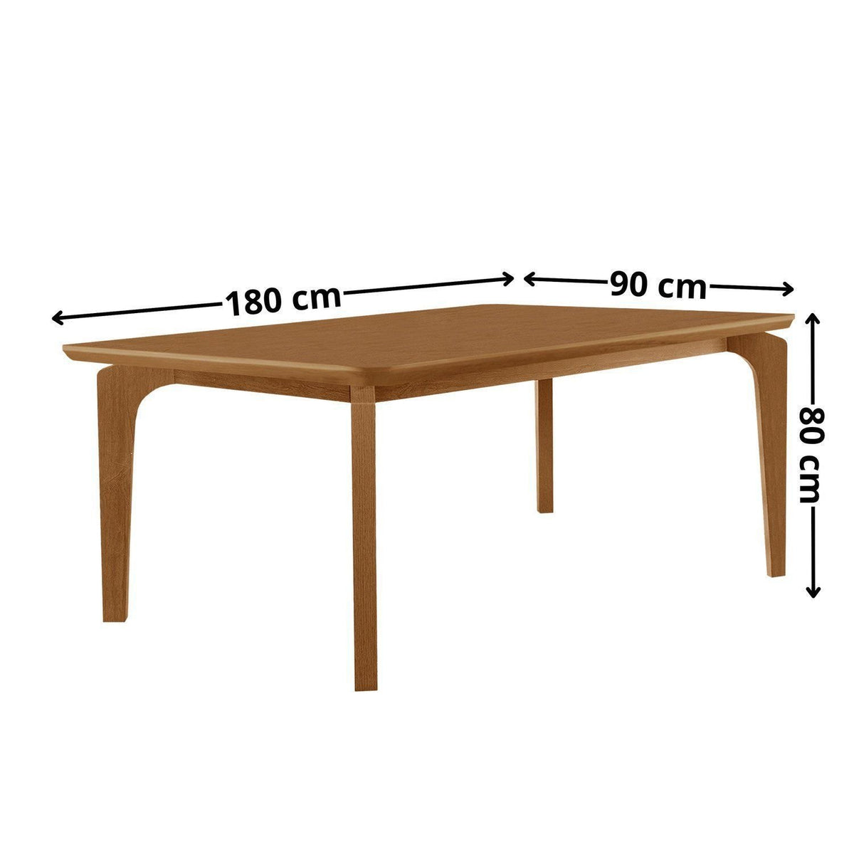 Conjunto Sala de Jantar Mesa Tampo 180cm Canto Copo de MDF e 6 Cadeiras Dublin Cleo Cia dos Móveis - Foto 3