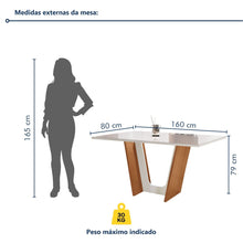 Conjunto Sala de Jantar Mesa Tampo Dakota Plus Vidro 160x80cm com 6 Cadeiras Luisa Cia dos Móveis - Foto 10