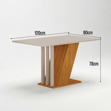 Conjunto Sala de Jantar Mesa 4 Cadeiras Tampo de Vidro Miami Cia dos Móveis Off White - Foto 3