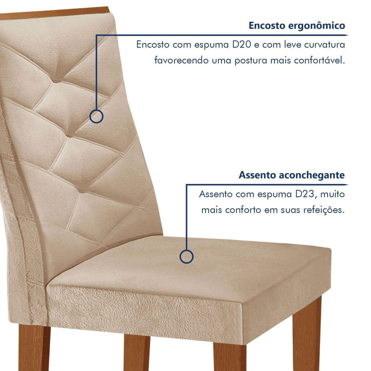 Conjunto Mesa Redonda com 4 Cadeiras Tampo MDF Barcelona Cia dos Móveis - Foto 7