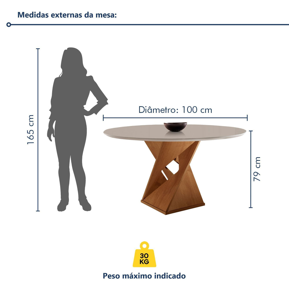 Conjunto Mesa Redonda com 4 Cadeiras Tampo MDF Barcelona Cia dos Móveis - Foto 10