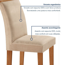 Conjunto Sala de Jantar Mesa Tampo Dakota Plus Vidro 160x80cm com 6 Cadeiras Luisa Cia dos Móveis - Foto 7