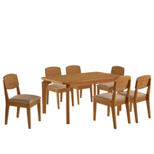 Conjunto Sala de Jantar Mesa Tampo 180cm Canto Copo de MDF e 6 Cadeiras Dublin Cleo Cia dos Móveis - Foto 2