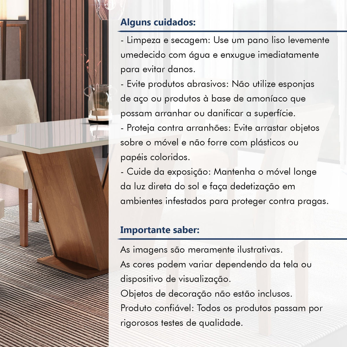 Conjunto Sala de Jantar Mesa Tampo de Vidro 4 Cadeiras Espanha Cia dos Móveis - Foto 14