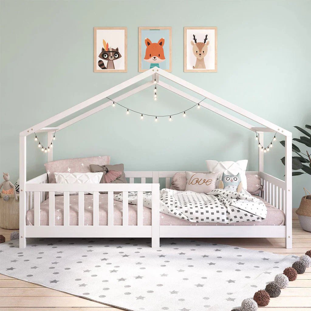 Cama Casinha Montessoriana Solteiro Lisan - 100% Madeira Maciça [Grade de Proteção 32cm] - Imagem 2