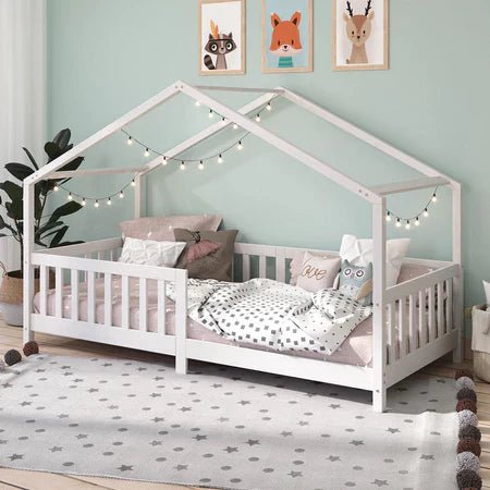 Cama Casinha Montessoriana Solteiro Lisan - 100% Madeira Maciça [Grade de Proteção 32cm] - Imagem 9