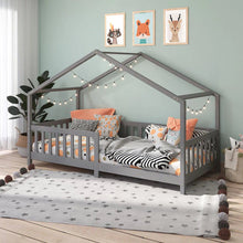Cama Casinha Montessoriana Solteiro Lisan - 100% Madeira Maciça [Grade de Proteção 32cm]