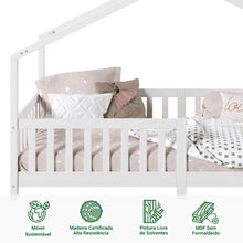 Cama Casinha Montessoriana Solteiro Lisan - 100% Madeira Maciça [Grade de Proteção 32cm] - Imagem 6