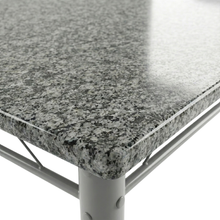 Conjunto Mesa de Jantar 4 Lugares Retangular em Aço com Tampo em Granito Monique Mescla Branco/Preto - Foto 10