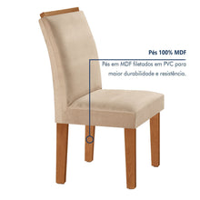 Conjunto Sala de Jantar Mesa Tampo Dakota Plus Vidro 160x80cm com 6 Cadeiras Luisa Cia dos Móveis - Foto 6