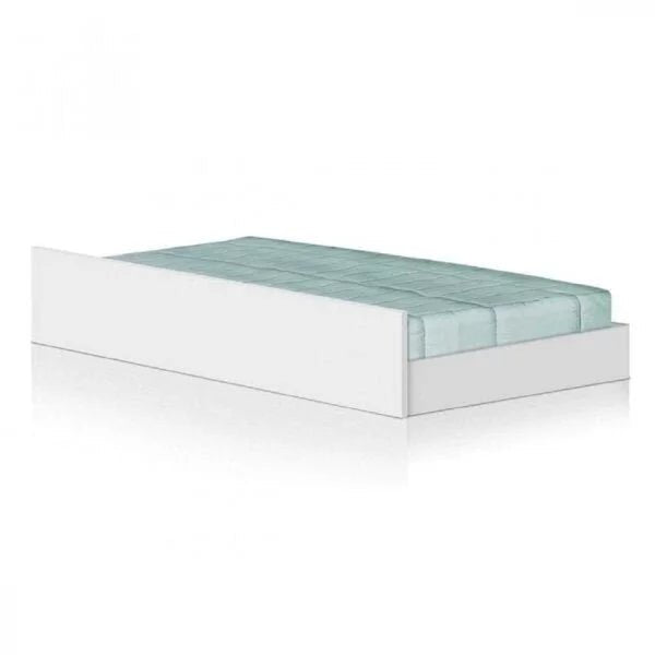 Cama Solteiro Multifuncional com Baú, 2 Gavetas e Auxiliar - 100% Madeira Maciça Branca [Jade Premium] - Imagem 7