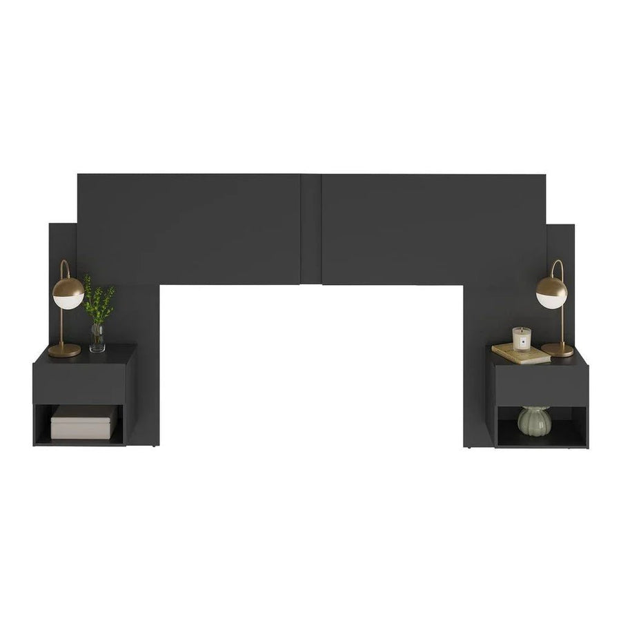 Cabeceira Extensível Casal/Queen com 2 Mesas de Cabeceira - 100% MDF [Kit Completo] - Imagem 2
