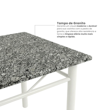 Conjunto Mesa de Jantar 4 Lugares Retangular em Aço com Tampo em Granito Monique Mescla Branco/Preto - Foto 8