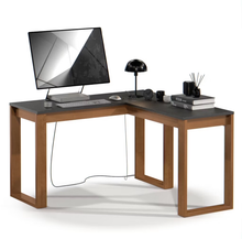 Mesa Escrivaninha de Canto em L Berlim Home Office - 100% MDF Preto/Cinamomo [Design Industrial] - Imagem 11