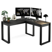 Mesa Escrivaninha de Canto em L Berlim Home Office - 100% MDF Preto/Cinamomo [Design Industrial] - Imagem 3