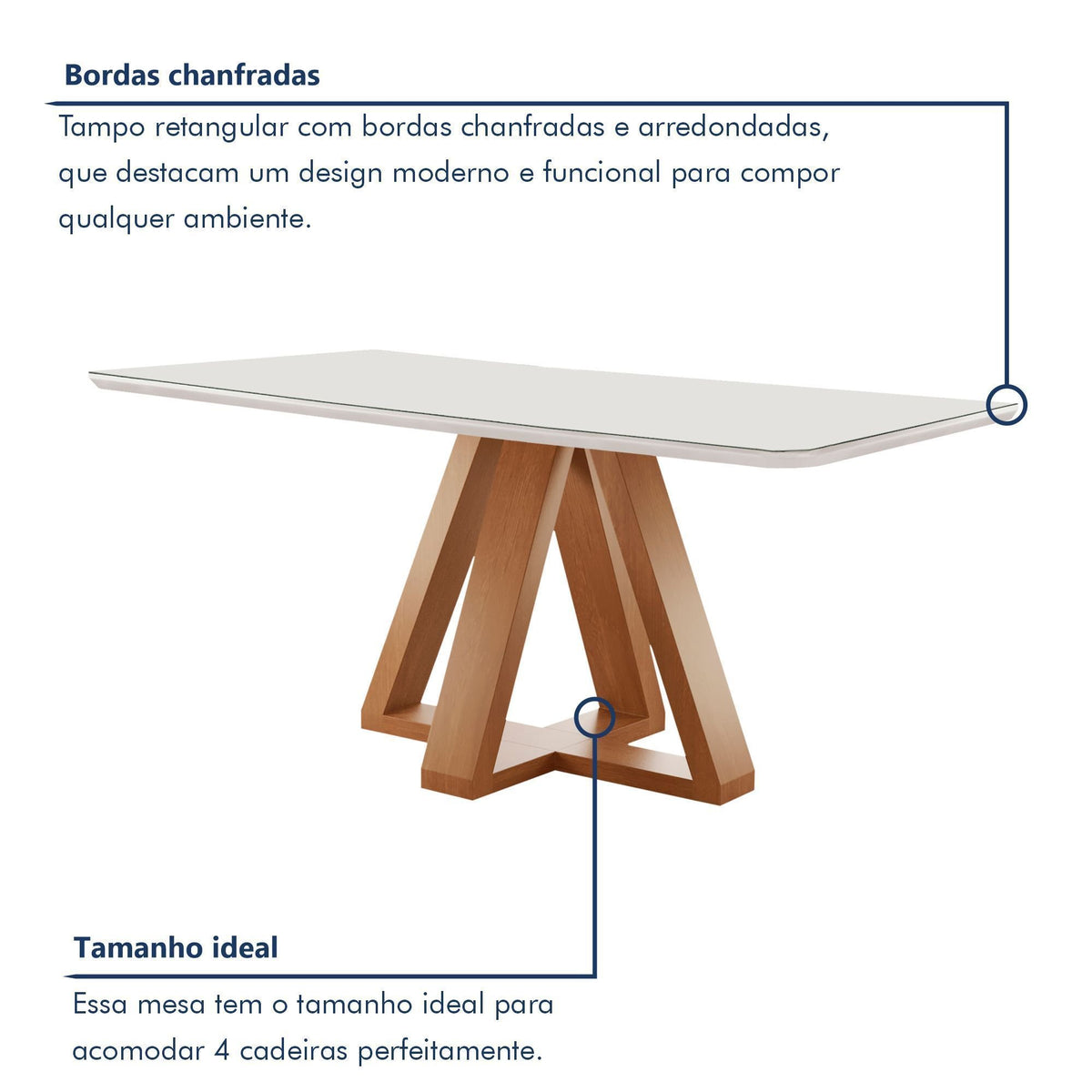 Conjunto Mesa Tampo Smart Plus Vidro Kyra 120CMX90CM 4 Cadeiras Arizona - Foto 5