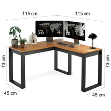 Mesa Escrivaninha de Canto em L Berlim Home Office - 100% MDF Preto/Cinamomo [Design Industrial] - Imagem 4