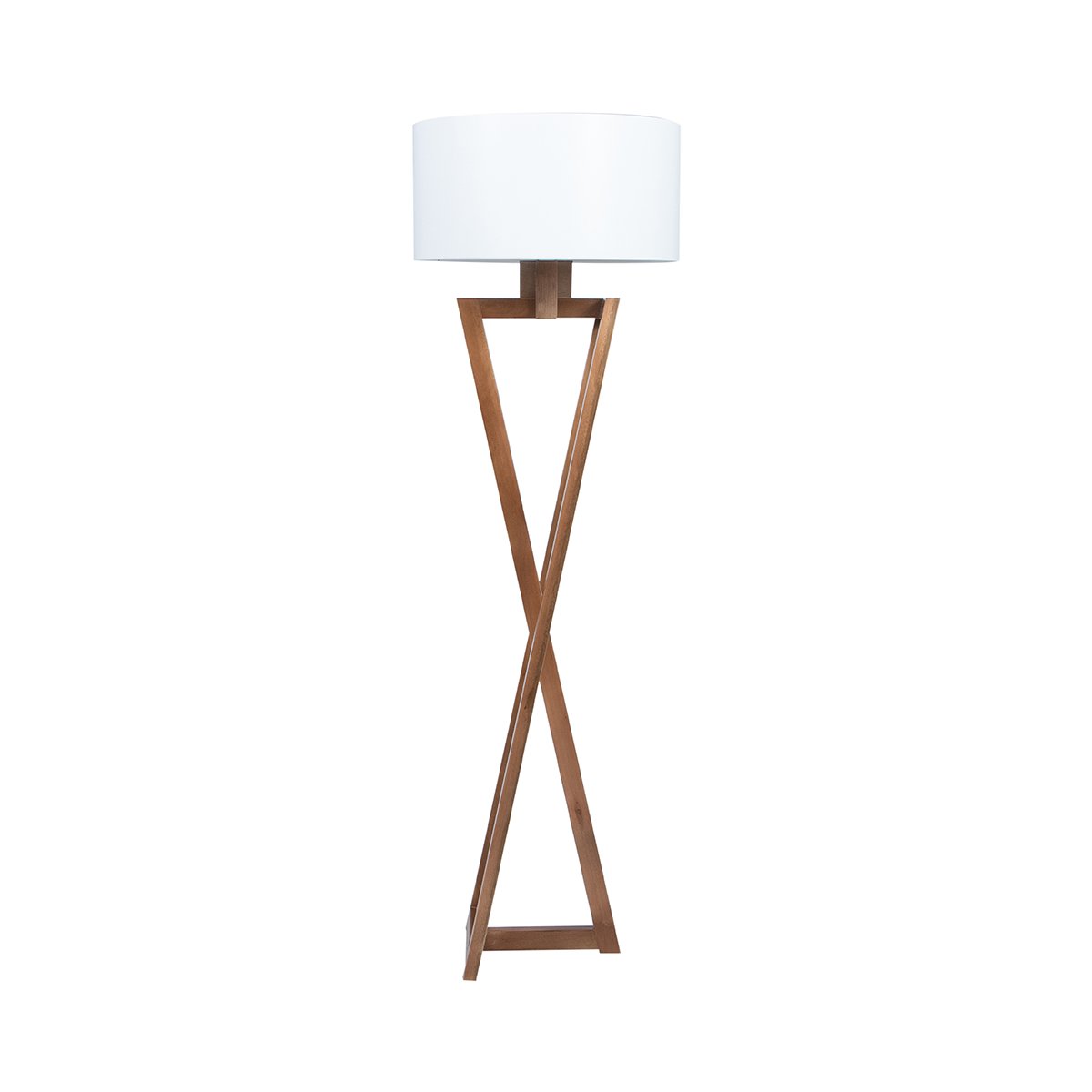 Luminária de Piso em MADEIRA MACIÇA e MDF BaliNatural/Branco
