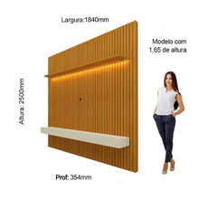 Painel Home Ripado para TV Até 75" com LED e 2 Gavetas - 100% MDF Naturale/Off White [Altura 2.50m] - Imagem 2