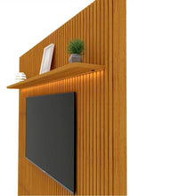 Painel Home Ripado para TV Até 75" com LED e 2 Gavetas - 100% MDF Naturale/Off White [Altura 2.50m] - Imagem 5