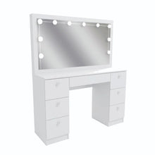 Penteadeira Camarim 7 Gavetas com Espelho e Kit LED Profissional - 100% MDF Branco [Iluminação 3 Tons] - Imagem 2