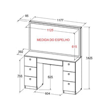 Penteadeira Camarim 7 Gavetas com Espelho e Kit LED Profissional - 100% MDF Branco [Iluminação 3 Tons] - Imagem 3