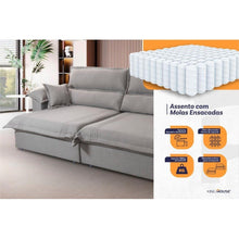 Sofá Retrátil Reclinável 2,30m Nivus Cinza c/ Molas Ensacadas - King House - Imagem 4