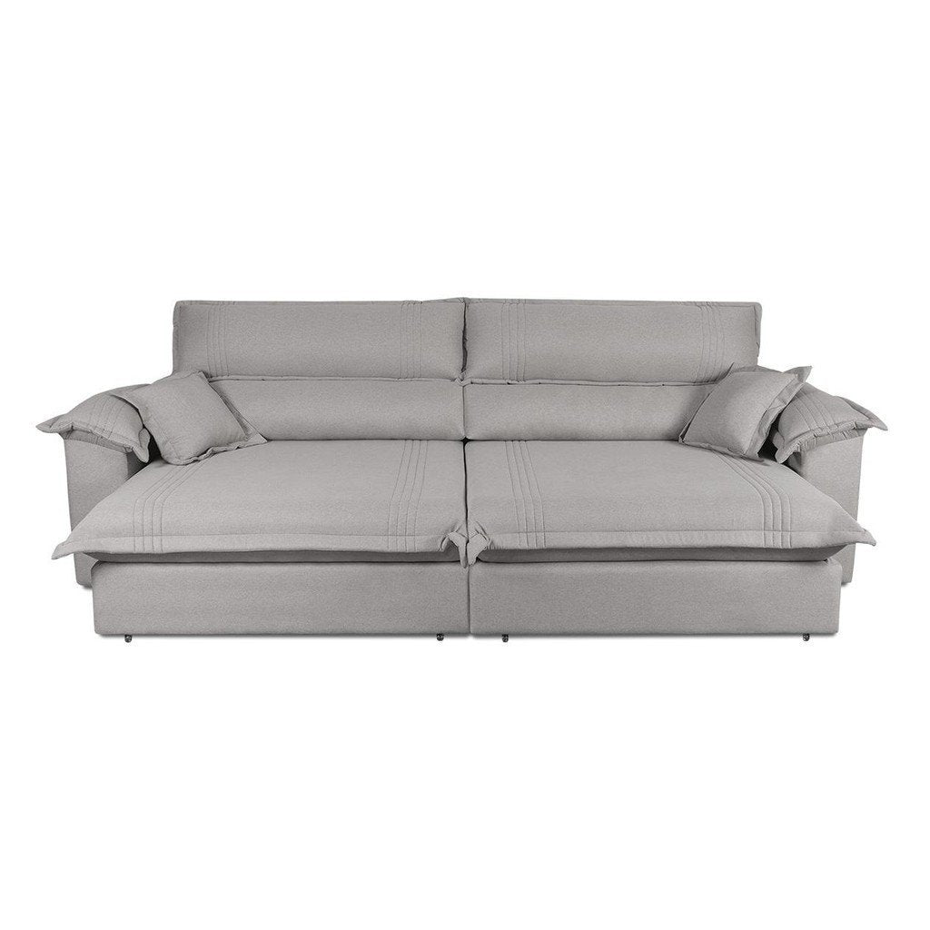 Sofá Retrátil Reclinável 2,30m Nivus Cinza c/ Molas Ensacadas - King House - Imagem 5