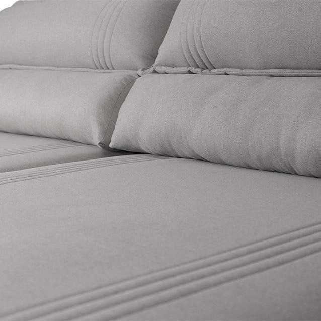 Sofá Retrátil Reclinável 2,30m Nivus Cinza c/ Molas Ensacadas - King House - Imagem 9