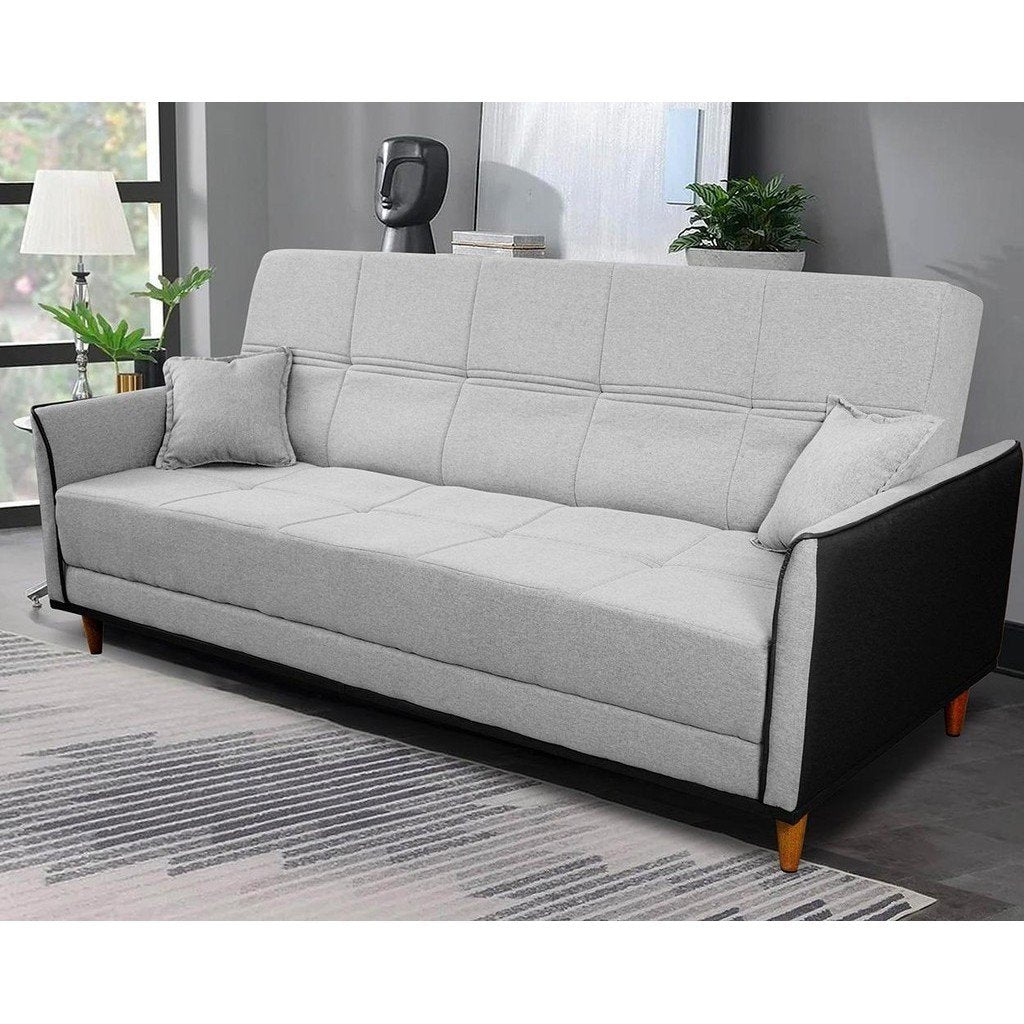 Sofá Cama Sérvia 2,00m Cinza Linho Rustico