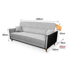 Sofá Cama Sérvia 2,00m Cinza Linho Rustico - Imagem 3