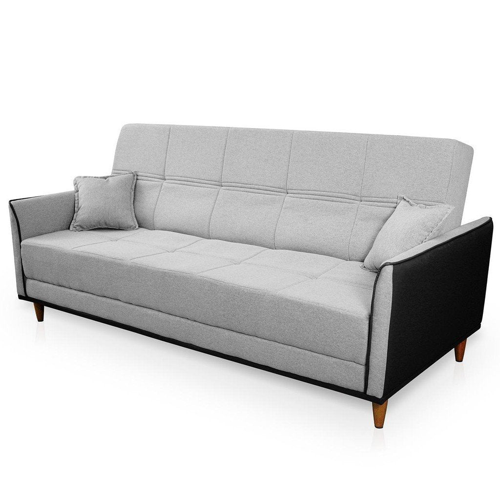 Sofá Cama Sérvia 2,00m Cinza Linho Rustico - Imagem 9