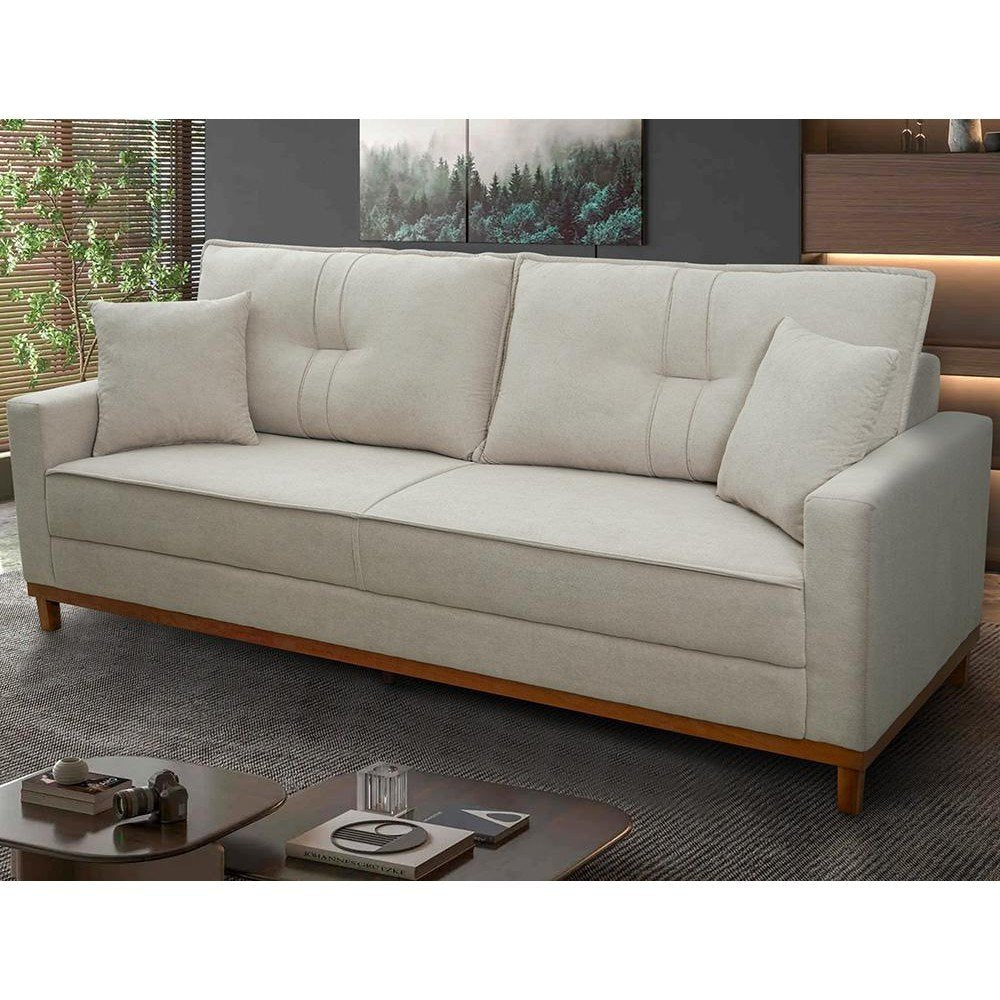 Sofá Living Malibu 2,30m Bege Bouclê