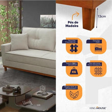 Sofá Living Malibu 2,30m Bege Bouclê - Imagem 2