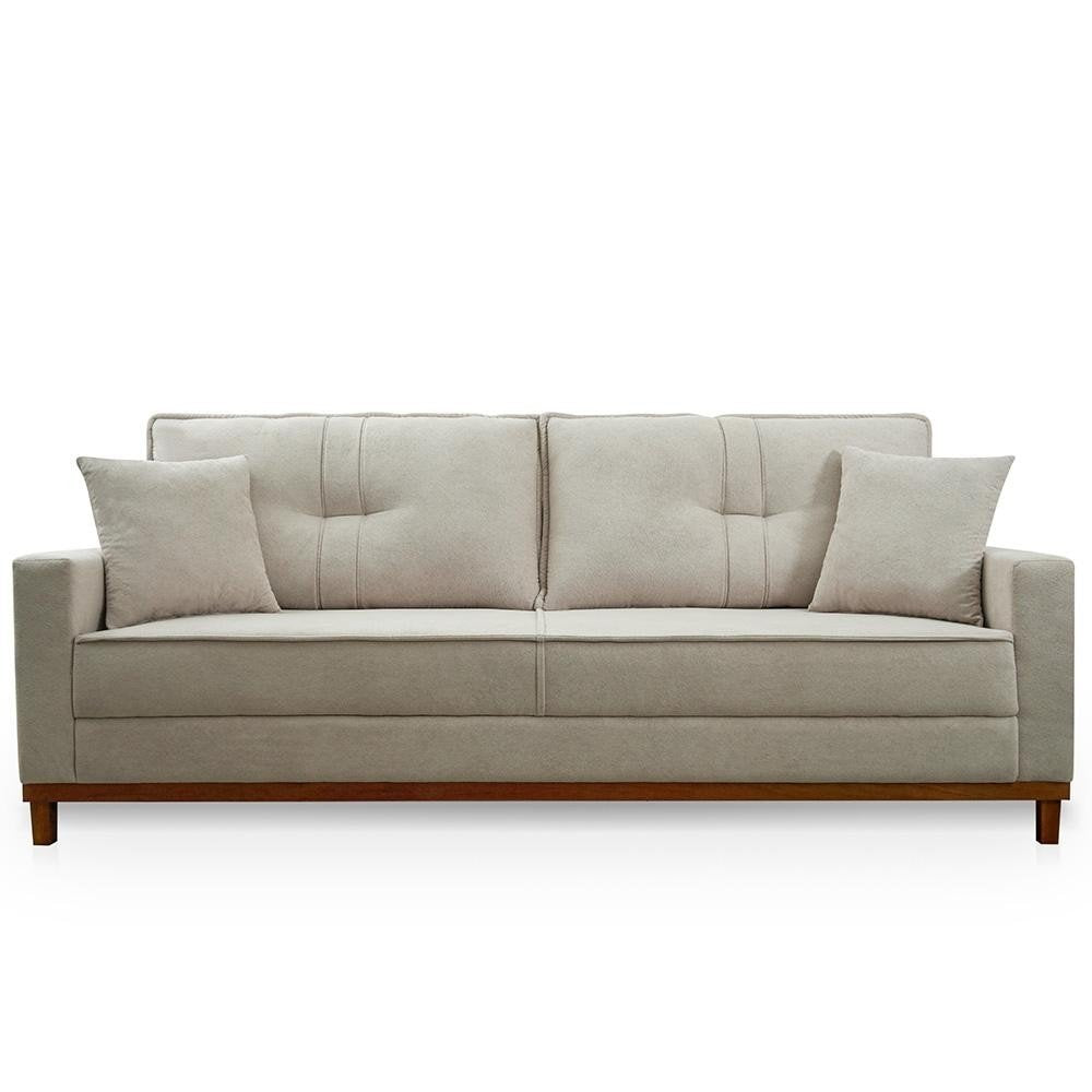 Sofá Living Malibu 2,30m Bege Bouclê - Imagem 4