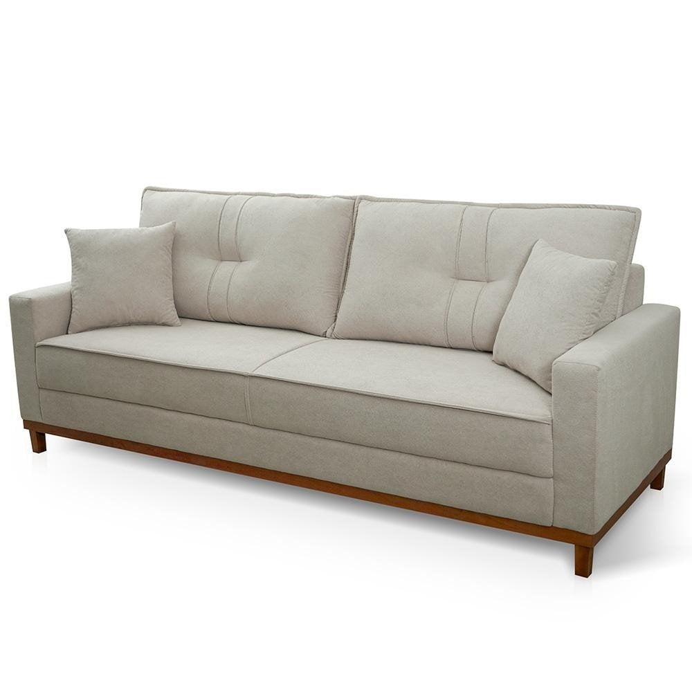 Sofá Living Malibu 2,30m Bege Bouclê - Imagem 9