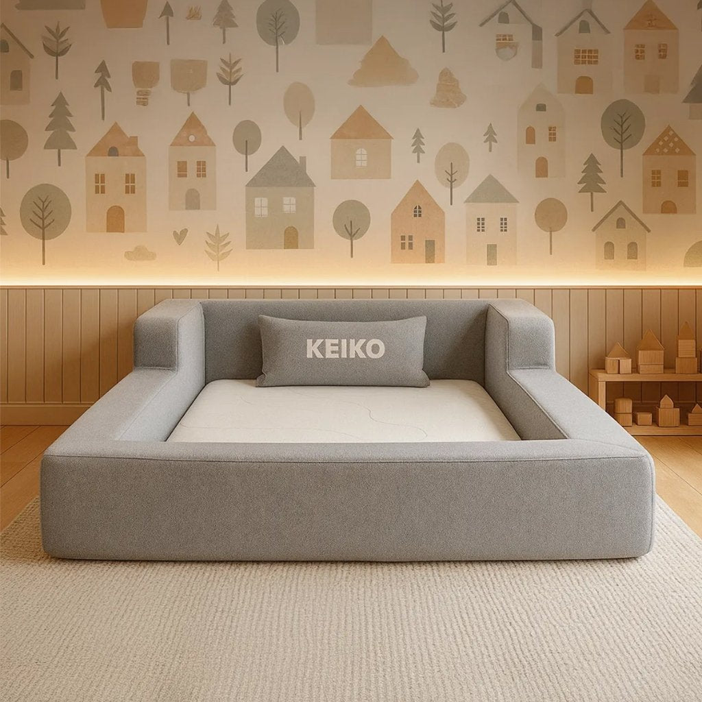 Cama Montessoriana Solteiro Aconchego 100% Espuma Cinza