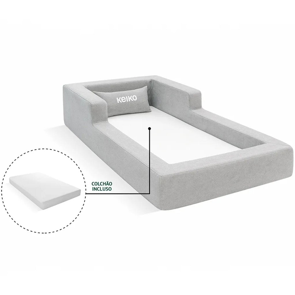 Cama Montessoriana Solteiro Aconchego 100% Espuma Cinza - Imagem 8