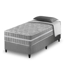 Cama Box Solteiro King Cinza + Colchão Molas Ensacadas Alabama 96x203x61cm