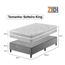 Cama Box Solteiro King Cinza + Colchão Molas Ensacadas Alabama 96x203x61cm - Imagem 4