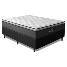 Cama Box Casal Colchão Molas Ensacadas Pillow Maximus 138x188x62cm Cinza / Preto Gazin