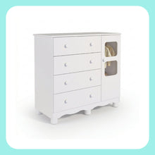 Cômoda de Bebê Infantil 1 Porta com Janela 4 Gavetas 100% MDF - Imagem 2